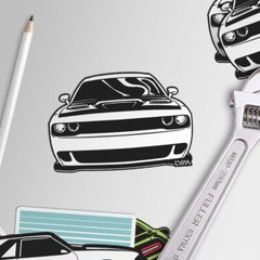 2008-2023 Dodge Challenger Front/Rear Decal/Sticker – Multiple Colors