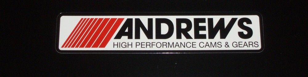 Authentic Andrews High Performance Cams & Gears Decal Sticker