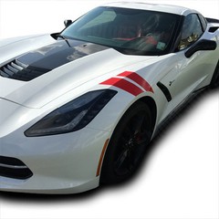 Fender Racing Hash Stripes Vinyl Decal Overlay for 2014-2019 Chevy Corvette C7