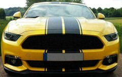 75″x15″ Racing Stripes Hood Roof Body Stickers Sports Race Car Decor Matte Black