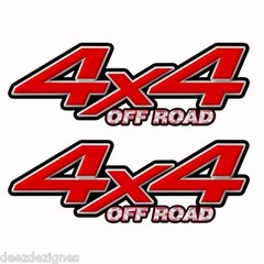 4×4 OFF ROAD Decals Red Truck Side Tailgate Decal Accessories 11″ wide k001OR4