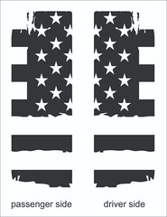 Rear side window Distr American Flag For Jeep Fits Gladiator Wrangler 2018-2024