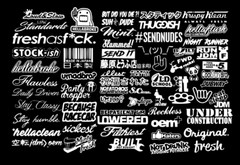 JDM Sticker Pack Tuner Vinyl 20 RANDOM Stickers You Choose Color (Tgish+SH)