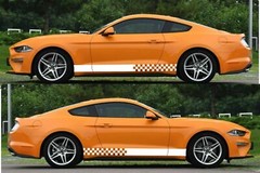 2 Decal sticker Stripes kit set For Ford Mustang GT body panel parts lowering v8