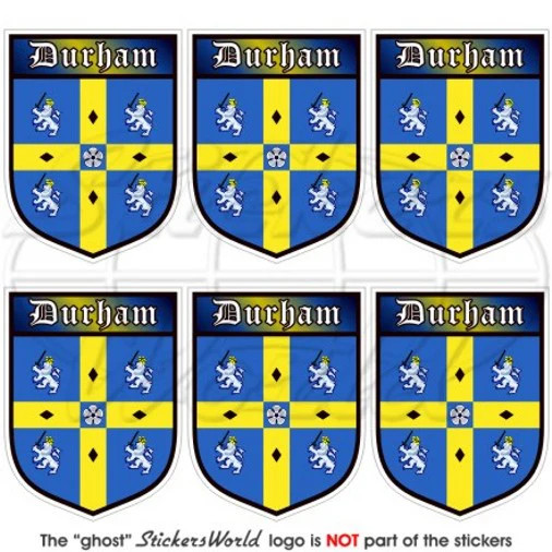 DURHAM County Shield England UK British 40mm (1.6″) Vinyl Stickers Decals x6