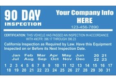 90 Days DOT Vehicle Decal Inspection, Set Of 50 Stickers. Vehicle Label