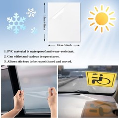 10PCS Clear Car Window Cling Stickers Waterproof Vinyl for Permits & More