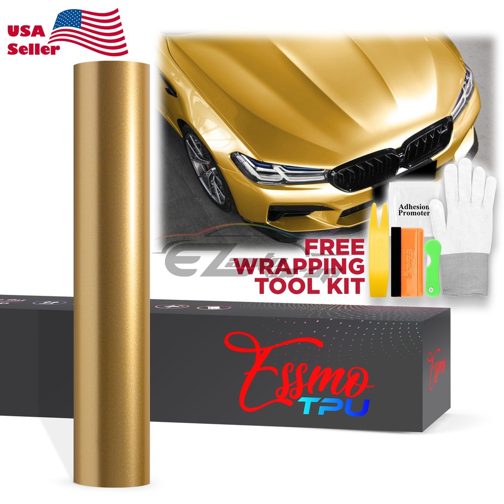 Gloss Metallic Milano Gold PPF TPU Paint Protection Film Dry Wet Auto Vinyl Wrap