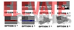 2009-2018 Fits Ram 1500 Back Window Flag Stripes Graphics Vinyl Stickers Decals