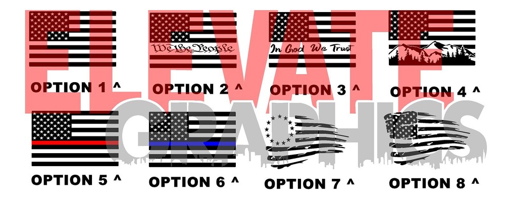 For 2005-2023 Toyota Tacoma Rear Window Flag Stickers 3M Decals Vinyl Graphics