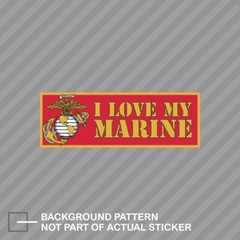 I Love My Marine Bumper Sticker Decal Vinyl usmc wife