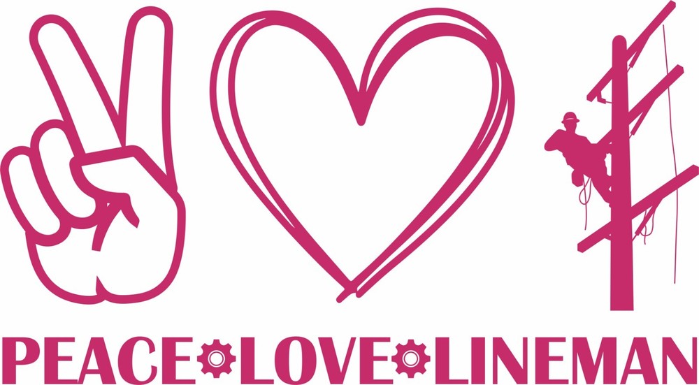 Lineman Electrician Peace Love Power Pole Car Truck Window Vinyl Decal Sticker