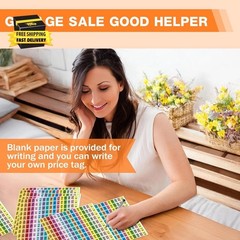 2400pcs Garage Sale Stickers,1/2″×3/4″ Yard Sales Price Stickers, Rectangle Prep