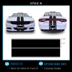 For 2015+ Charger Full Body Racing Stripes Graphic Decal Overlay – Gloss Vinyl