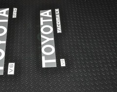 REFLECTIVE TOYOTA TACOMA WHITE TRUCK TAILGATE LOGOS DECAL 95-99 V6 pickup