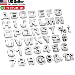 Lamoutor 43pc 3D Chrome Car Emblem Letters Numbers Badge Sticker DIY FROM USA