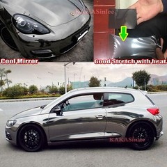 Black Flexible Mirror Chrome Wrap Metal Car Vinyl Decal Sticker Bubble Free US
