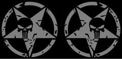 Jeep US Army Star Punisher Skull L and R Vinyl Decal Multiple Colors and Sizes