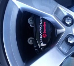 Silver / Red CHEVROLET + BREMBO Camaro Brake Caliper Decal Stickers Hi-Temp 4x