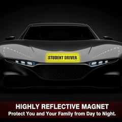 3-Piece Reflective Student Driver Magnets – Strong Adhesion for Safe Driving
