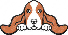 Basset Hound Dog Decal sticker window cling, easy apply uv water resistant