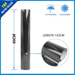 Pack of 1 Car Vinyl Film Sticker Carbon Fiber Bubble Free Stretchable 152 x 60cm