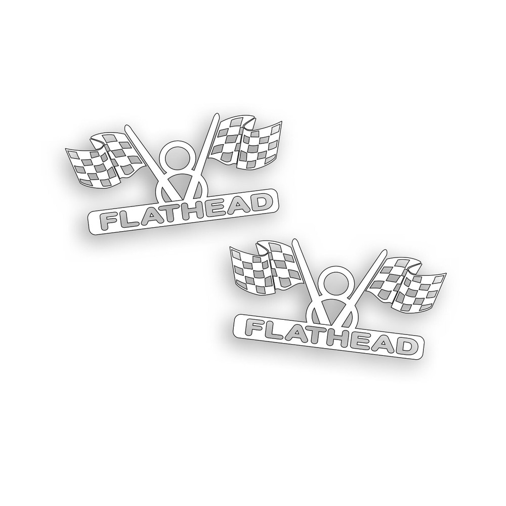 2X Flathead V8 Engine Decal for Ford Vintage Hot Rod Classic Race Muscle Car WT