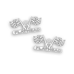 2X Flathead V8 Engine Decal for Ford Vintage Hot Rod Classic Race Muscle Car WT