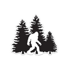 Bigfoot Trees Forest Sticker Decal