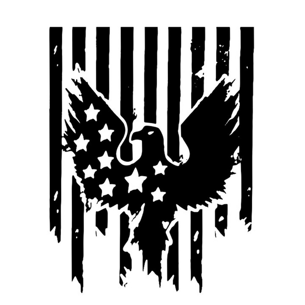 Black American USA Flag Vinyl Decal Sticker Car Truck Window Hood Decoration