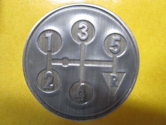 5-Speed 40mm REPLACEMENT EMBOSED ALUMINUM Sticker Manual Shift Decal