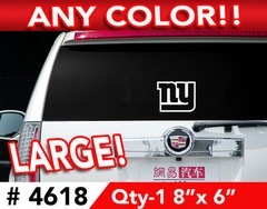 NY GIANTS “NY” OUTLINE CUTOUT DECAL STICKER 8″w x 6″h Any 1 Color