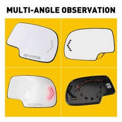 1/2Pair Side Heated Glass Mirror w/ Turn Left Signal & Right for Chevy GMC Cadil