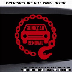 JUNK CAR REMOVAL Tow Truck Vinyl Decal Sticker Driver Business Owner ADVERTISING
