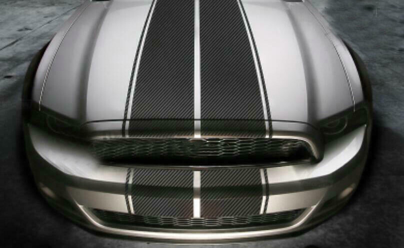 75″x17″ Carbon Fiber Stripes Hood Roof Trunk Stickers Universal Race Car Decals