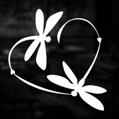 Dragonfly Heart – 2 Pack 5″ White Vinyl Decal, notebook laptop Tumblers Mugs
