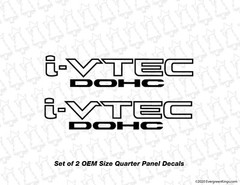 i-Vtec DOHC Decals for Civic Si CRX ep3 Element Accord k20 k24 JDM k series swap