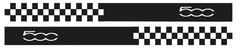 Racing Chequered Side Stripe with 500 – Universal Vinyl Decal for Fiat 500