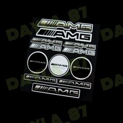 For AMG Mercedes Benz Reflective Car Door Window Vinyl Decal Sticker -12pcs(Set)