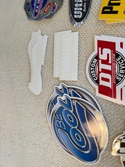 Lot of 28 Racing Bumper Stickers HMK, Stop Tech, & many more. All have doubles.