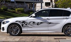 Car Door Side Stickers Graphics Flame Sport Decor Decal Vinyl Cover Universal