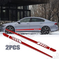 2pcs Universal Car Body Side Decor Trim Long Stripe Graphics Decal Sticker – RED