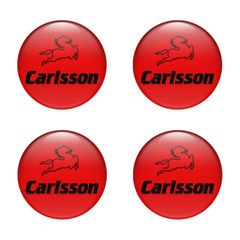 4st. Aufkleber CARLSSON Logo für Radkappen Nabendeckel Felge Silicone Embleme