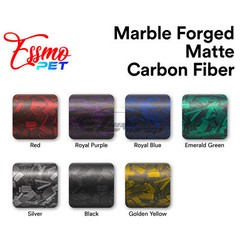ESSMO PET Marble Forged Matte Carbon Fiber Royal Blue Car Vehicle Vinyl Wrap