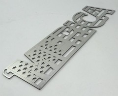 Stainless Steel “MERICA” Adhesive Emblem Decal for Cars & Trucks (Polished)