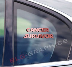 cancer survivor sticker decal ROSE GOLD HOLO truck car motorcycle helmet window