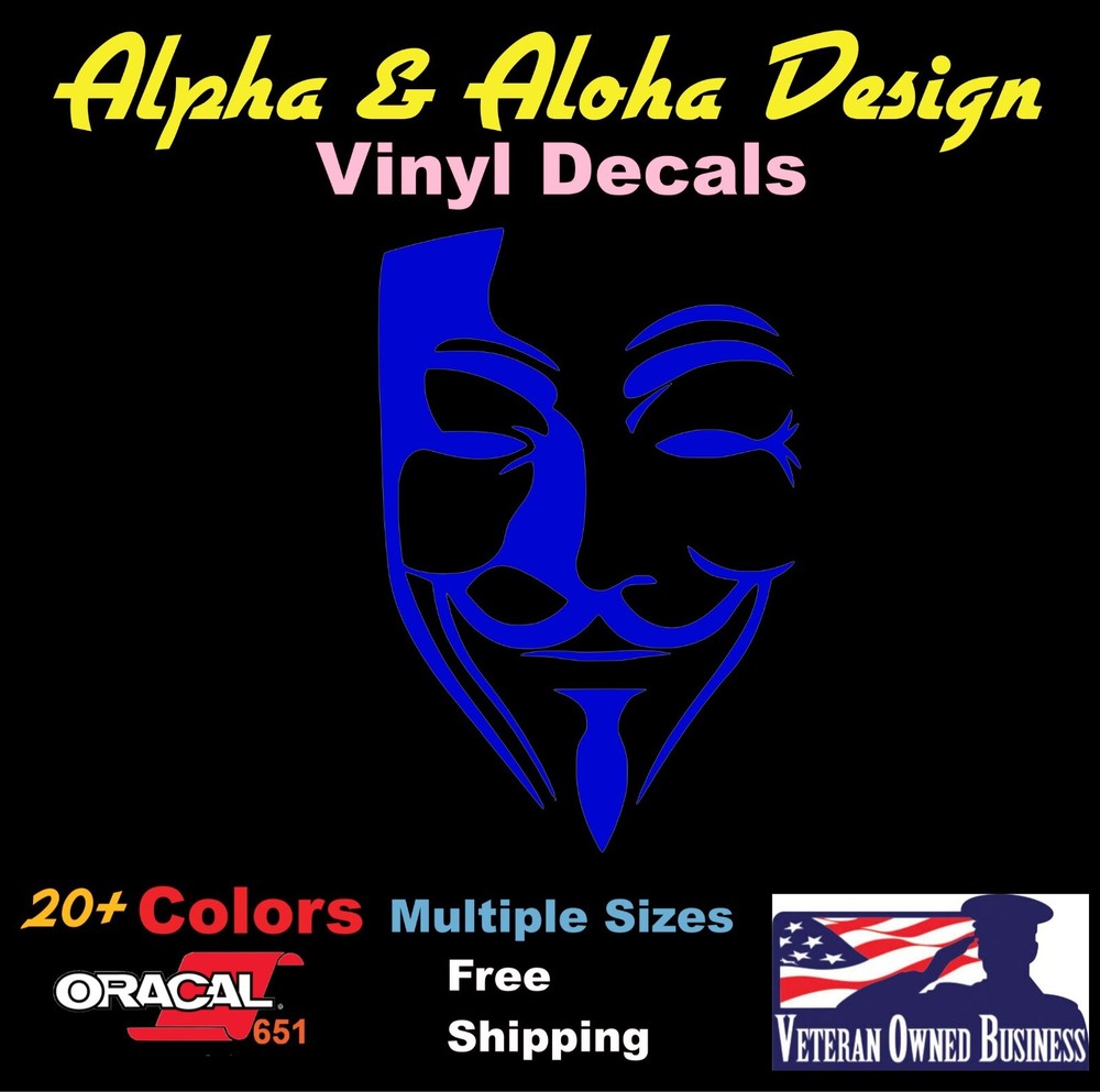 Anonymous mask Vinyl Decal Sticker Window Decal Car Truck