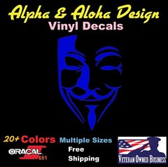 Anonymous mask Vinyl Decal Sticker Window Decal Car Truck
