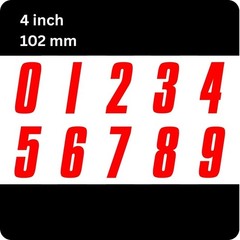 Red Racing Numbers 0-9 Multiple Sizes Decals Vinyl Motocross ATV Sport Race