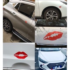 8 Pcs Red lips love Kiss Car Phone Laptop Window Reflective Sticker Vinyl Decals